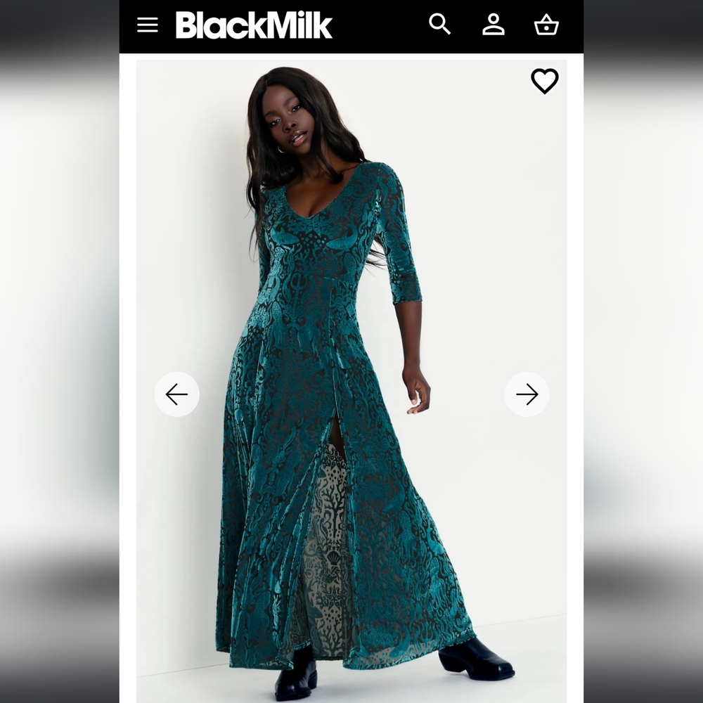 BlackMilk Burner Velvet Take The Bait 3/4 Sleeve Dress